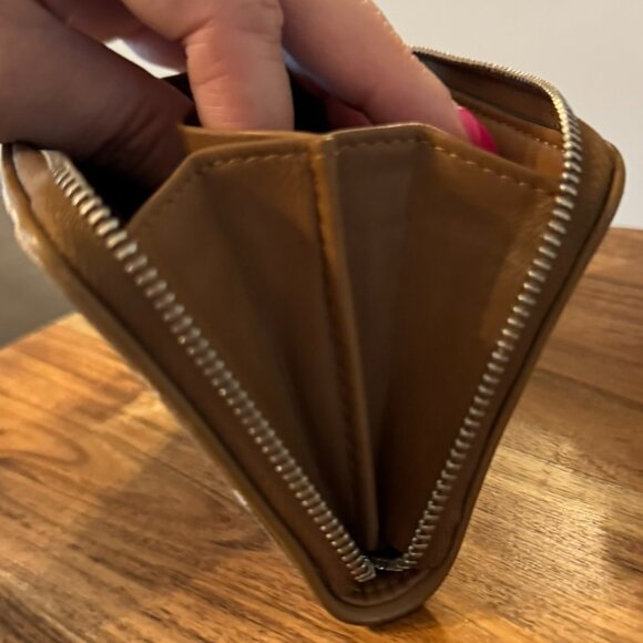 Coach Signature Canvas Small Zip-Around Wallet — Brown/Khaki Signature C - Picture 5 of 7